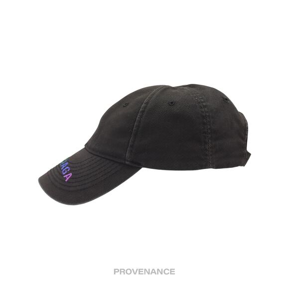 🔴 Balenciaga Embroidered Rainbow Logo Cap - Washed Black - Picture 4 of 12